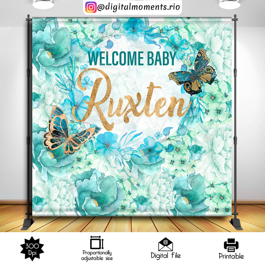 Butterflies 8x8 custom backdrop, Digital file only | Custom Digital Download for Kids Party or Event