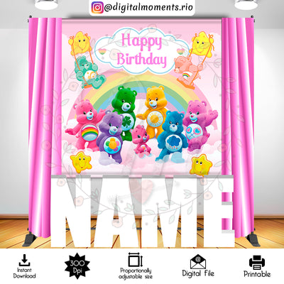 Care Bears - Backdrop - Birthday - Instant Download
