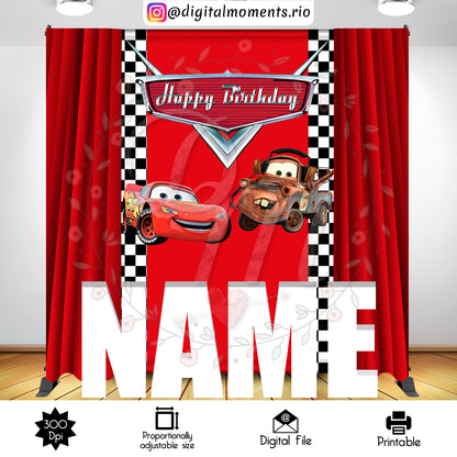 Cars 5x8 Fondo personalizado, solo archivo digital