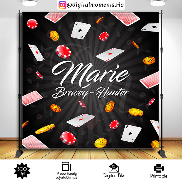 Casino 8x8 Custom Backdrop, Digital file only | Custom Digital Download for Kids Party or Event