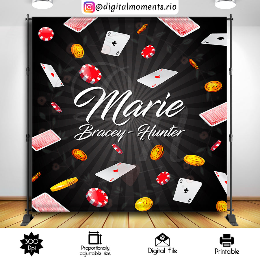 Casino 8x8 Custom Backdrop, Digital file only | Custom Digital Download for Kids Party or Event