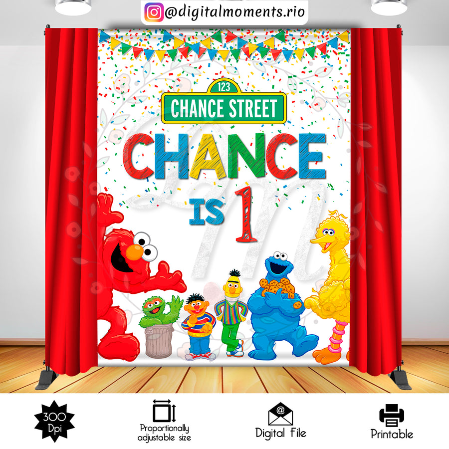 Sesame Street 6x8 Custom Backdrop, Digital file only | Custom Digital Download for Kids Party or Event