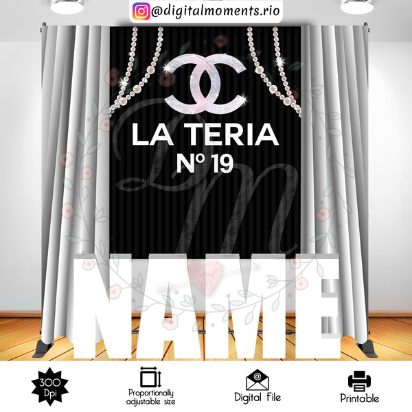 Chanel 5x6 Custom Backdrop, Custom Digital File | Digital Download for Events for Events. 5x6, arts, backdrop, backdrop-sign, celebration, c…