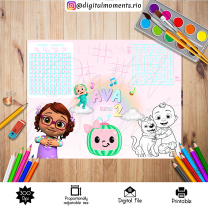 Diseño de hoja de actividades personalizada para niños - Archivo digital