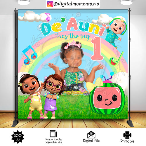 Cocomelon Deauni 8x8, events, cocomelon, custom, picture, 8x8, backdrop