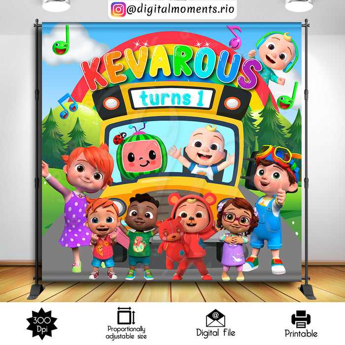 Cocomelon - Backdrop - Birthday