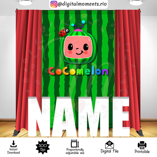 Cocomelon Print 5x8 Instant 01, events, cocomelon, instant, backdrop, design, 5x8