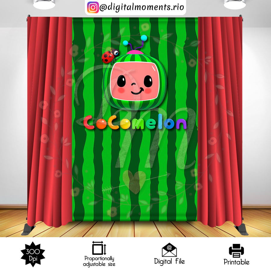 Cocomelon 5x8 Custom Backdrop, Digital file only | Custom Digital Download for Kids Party or Event
