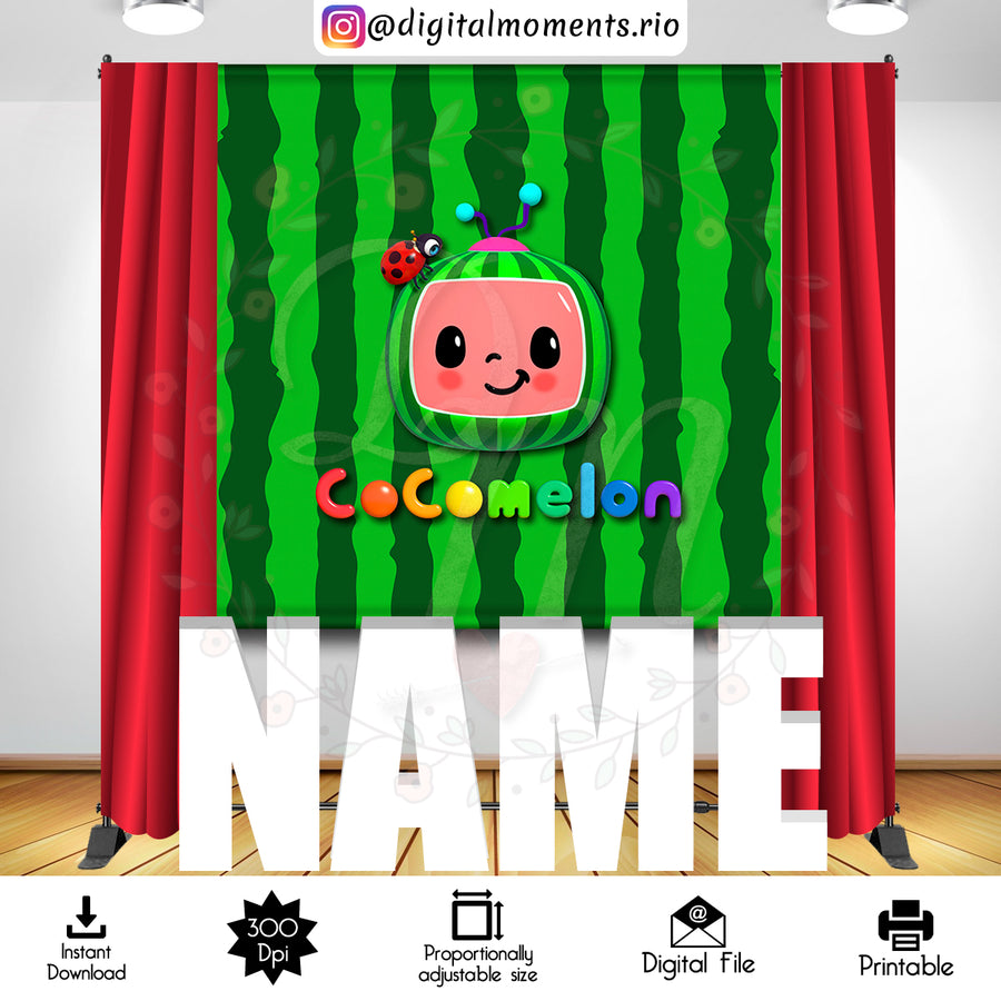 Cocomelon 6x6 Digital Backdrop Design, Instant Download | Custom Digital Download for Kids Party or Event