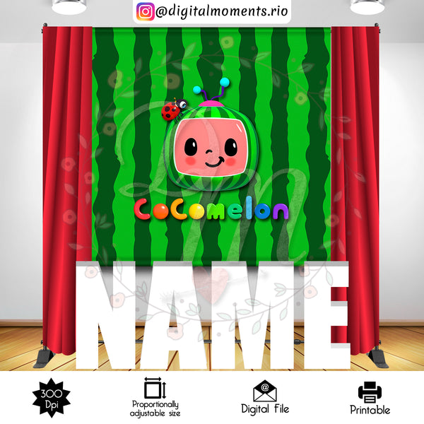 Cocomelon 6x6 Custom Backdrop, Digital file only | Custom Digital Download for Kids Party or Event