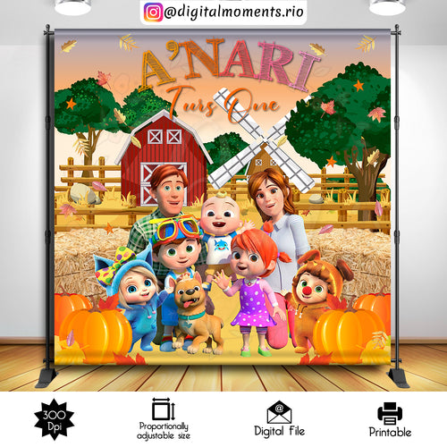 Cocomelon Pumpkin 8x8 4, events, cocomelon, pumpkin, custom, patch, 8x8, backdrop