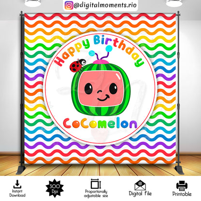 Cocomelon 6x6 Diseño de fondo digital, descarga instantánea