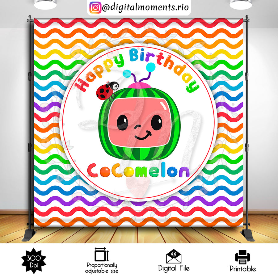 Copy of Cocomelon 8x8 Custom Backdrop, Digital file only | Custom Digital Download for Kids Party or Event