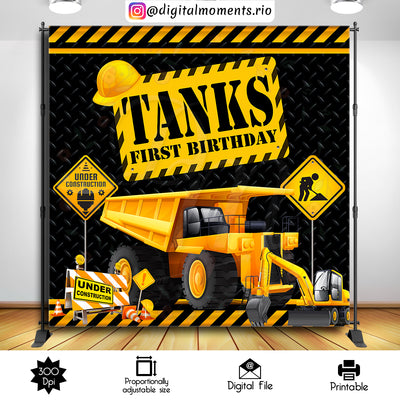 Construction - Backdrop - Birthday
