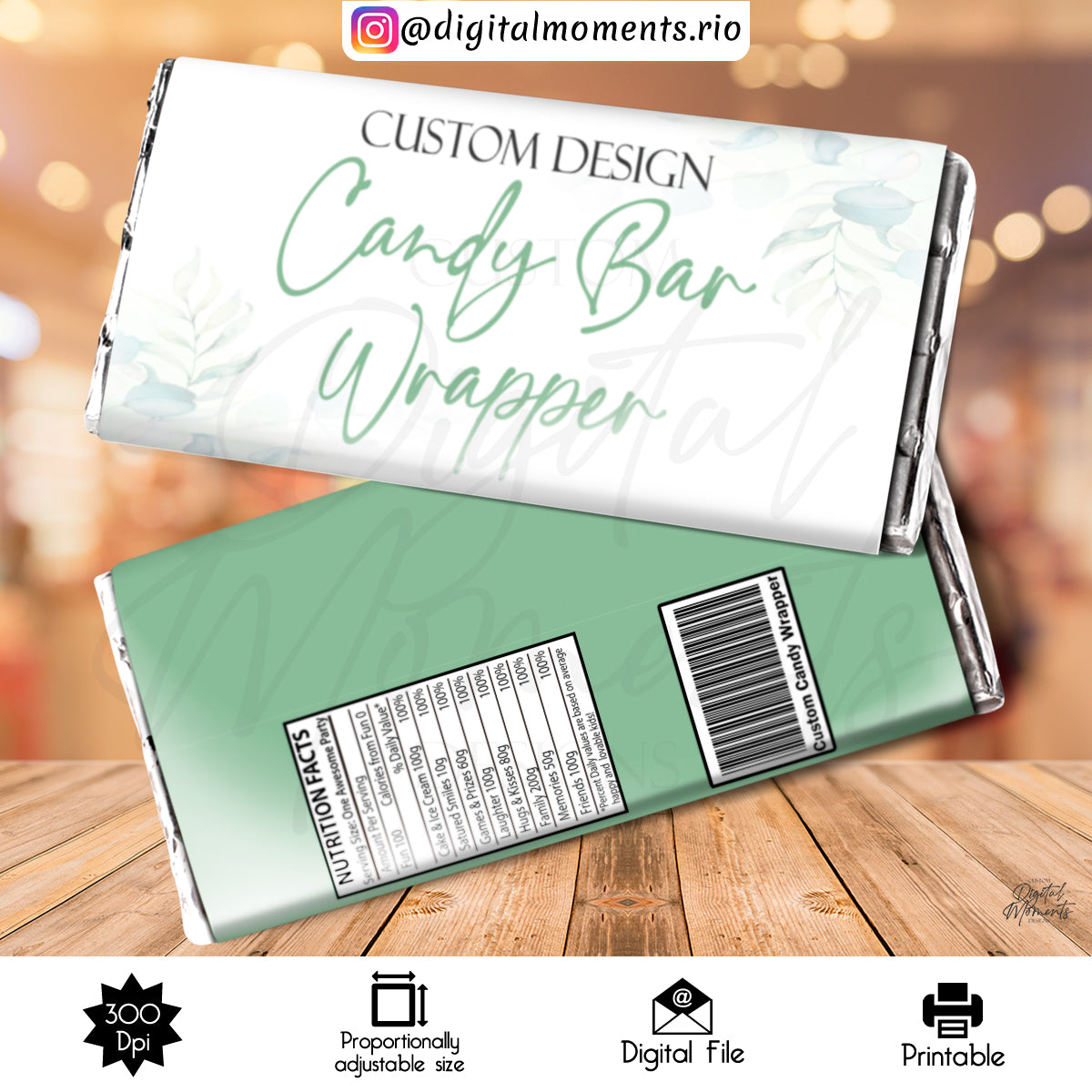 Custom Candy Wrapper Design - Digital File