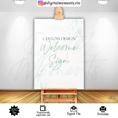 Diseño de cartel de bienvenida personalizado para eventos - Archivo digital