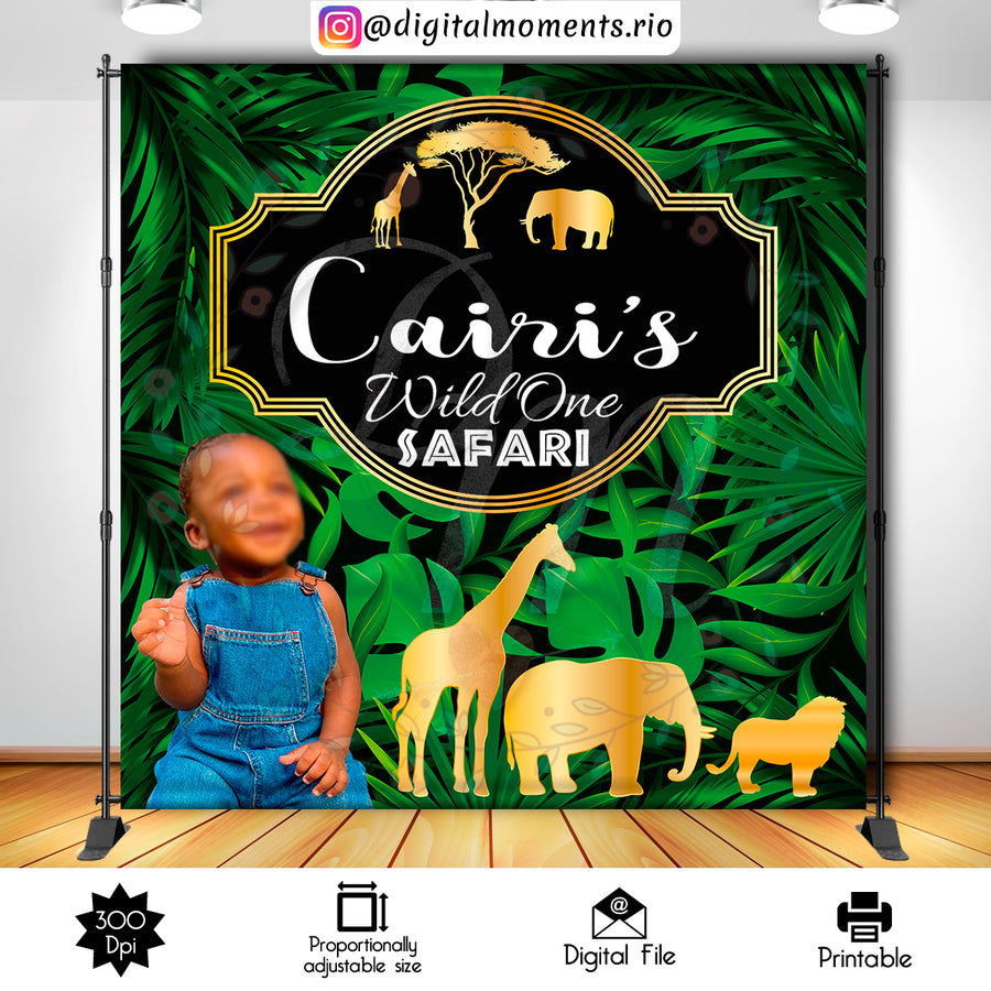 Safari 8x8 Custom backdrop with picture, Digital file only | Custom Digital Download for Kids Party or Event