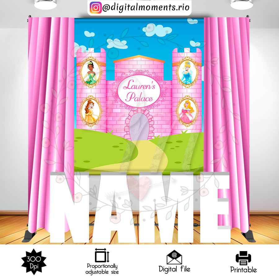 Princess Castle 5x6 Custom Backdrop, Digital file only | Custom Digital Download for Kids Party or Event
