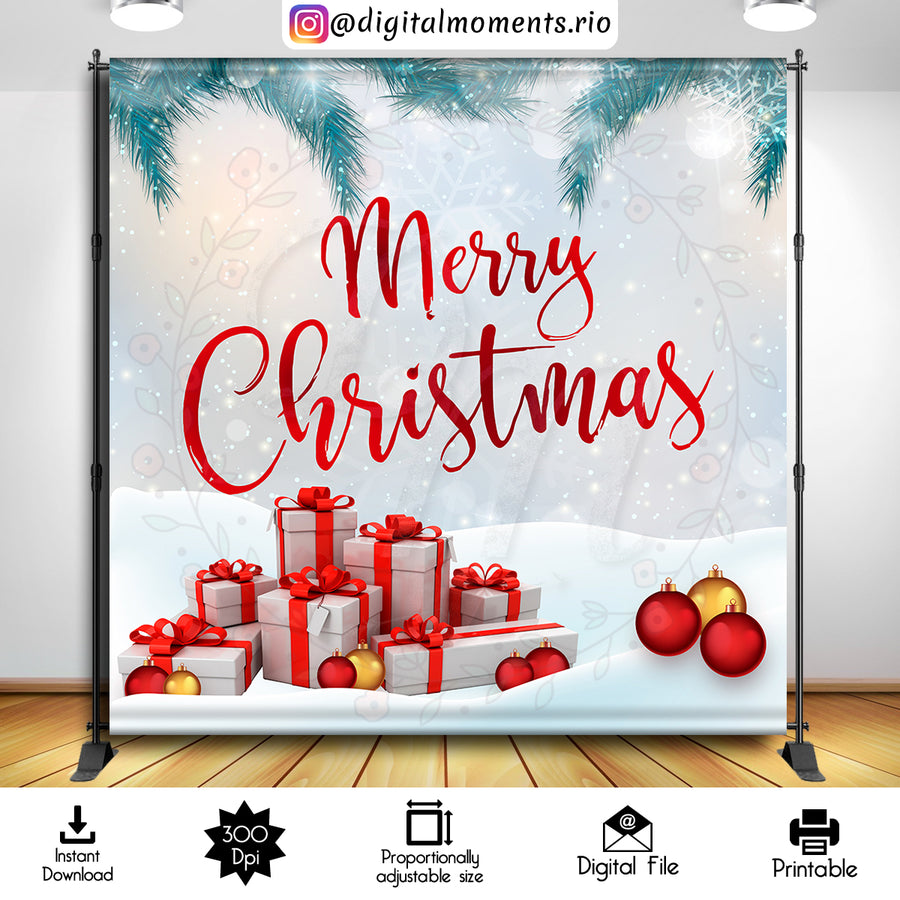 Christmas 8x8 Digital Backdrop Design, Instant Download | Custom Digital Download for Kids Party or Event