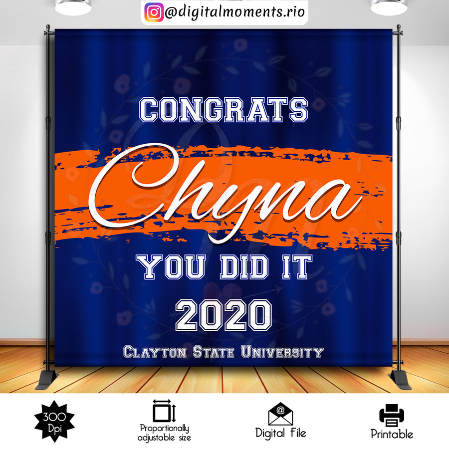 Graduation 8x8 Custom Backdrop, Digital file only | Custom Digital Download for Kids Party or Event