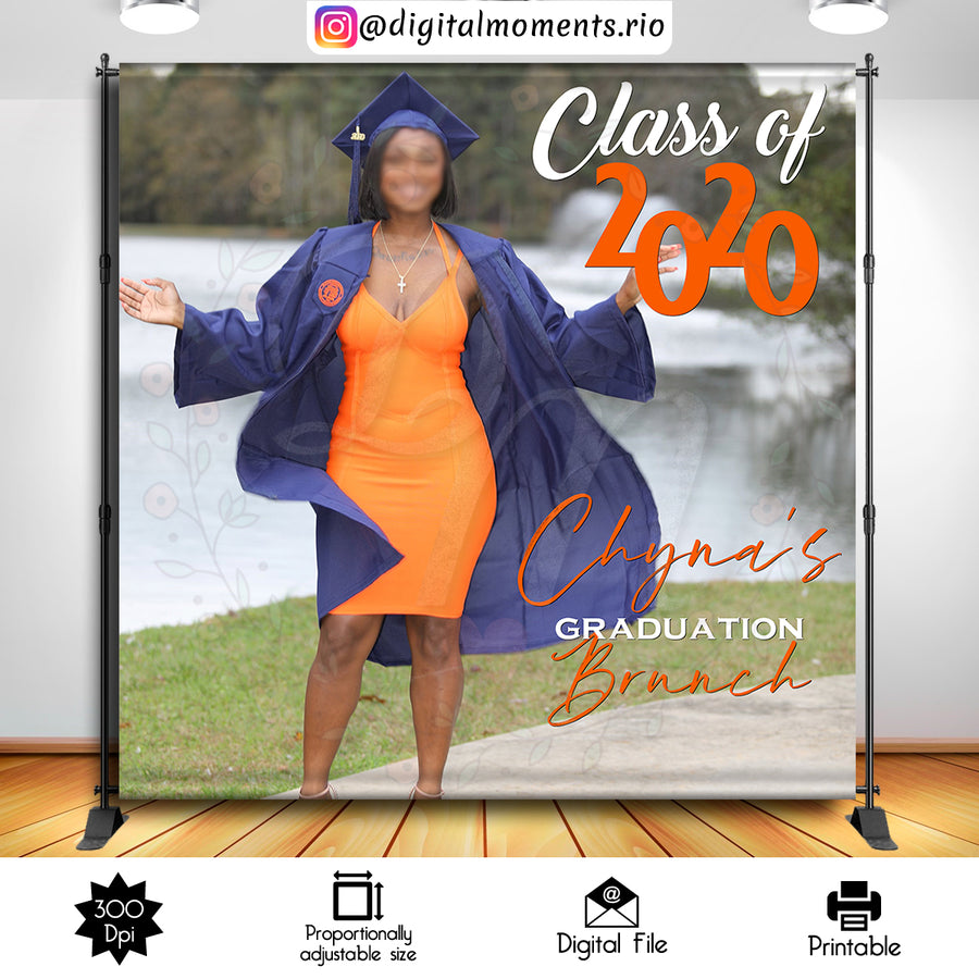 Graduation 8x8 Custom Backdrop, Digital file only | Custom Digital Download for Kids Party or Event