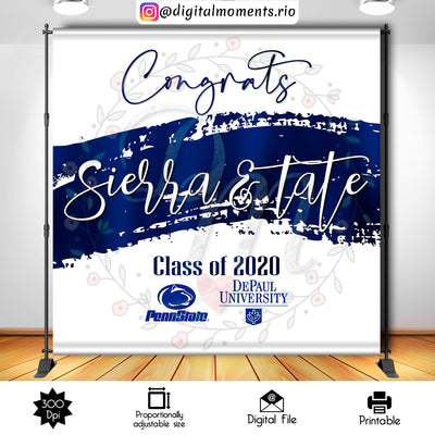 Fondo personalizado de graduación 8x8, solo archivo digital