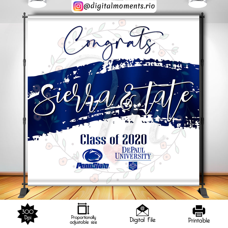 Graduation 8x8 Custom backdrop, Digital file only | Custom Digital Download for Kids Party or Event