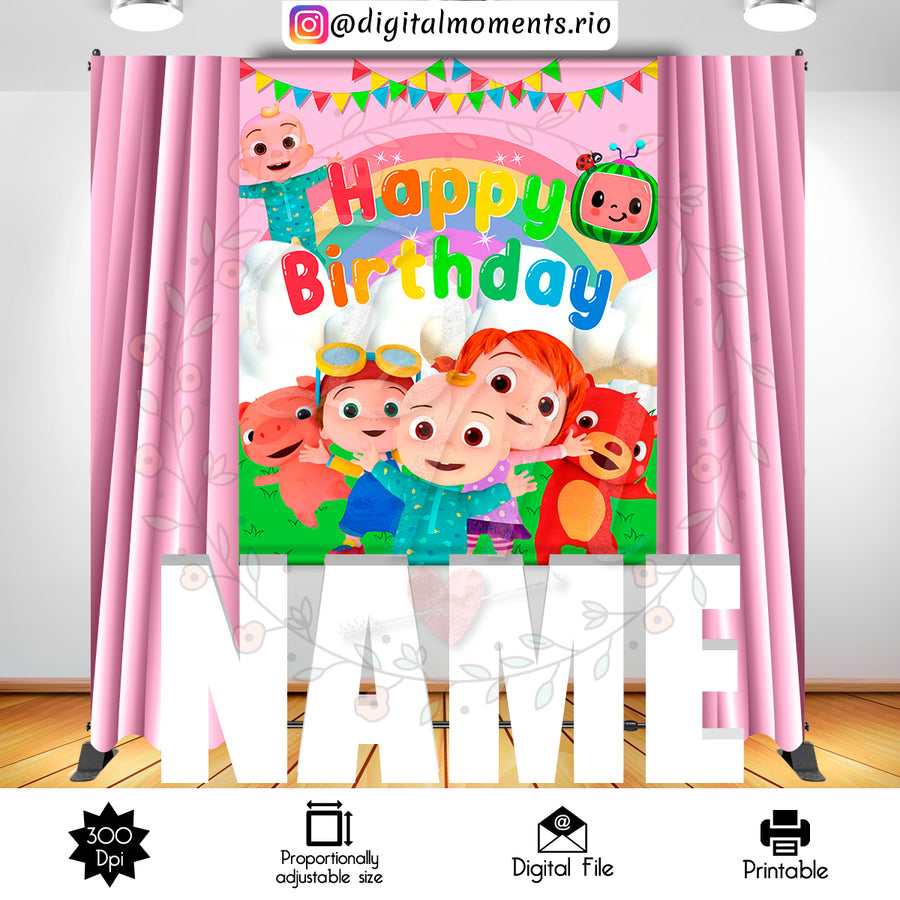 Cocomelon 5x6 Custom Backdrop, Digital file only | Custom Digital Download for Kids Party or Event