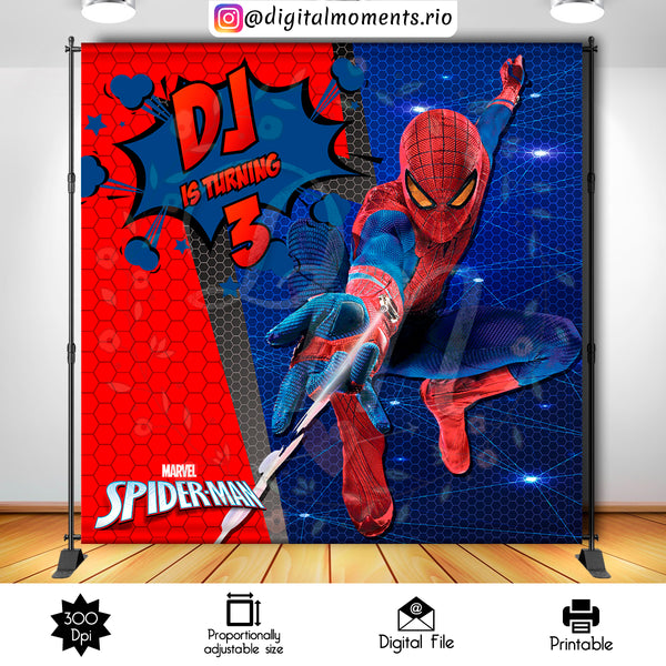 Spider-Man 8x8 Custom Backdrop, Custom Digital File | Digital Download for Events for Events. 8x8, arts, backdrop, backdrop-sign, celebratio…