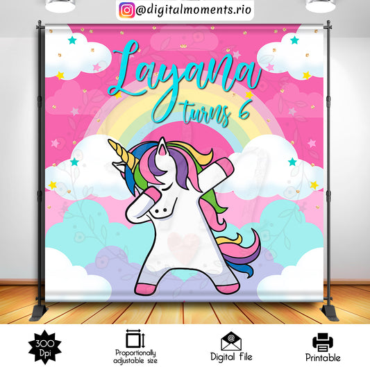 Fondo personalizado Unicornio 8x8, solo archivo digital