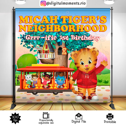 Daniel Tiger 8x8, tiger, events, custom, 8x8, backdrop, daniel