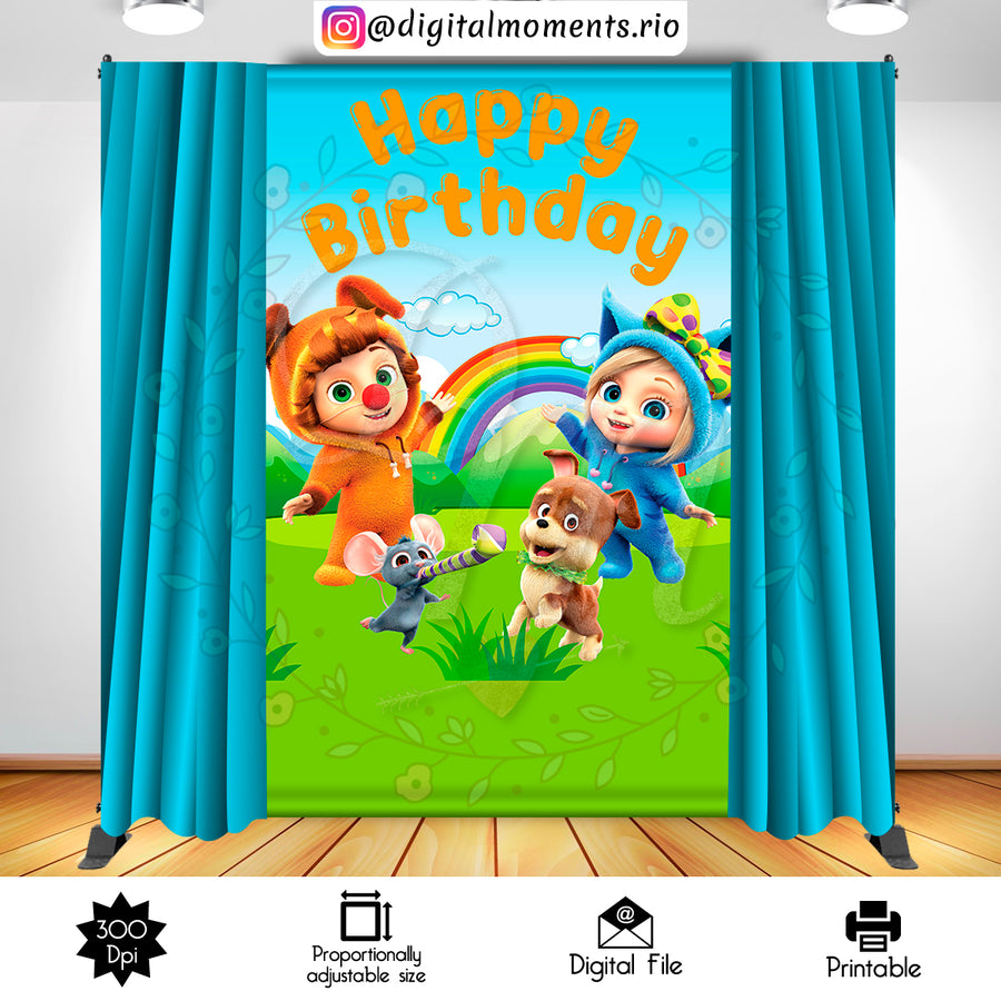 Dave and Ava 5x8 Custom backdrop, Digital file only | Custom Digital Download for Kids Party or Event