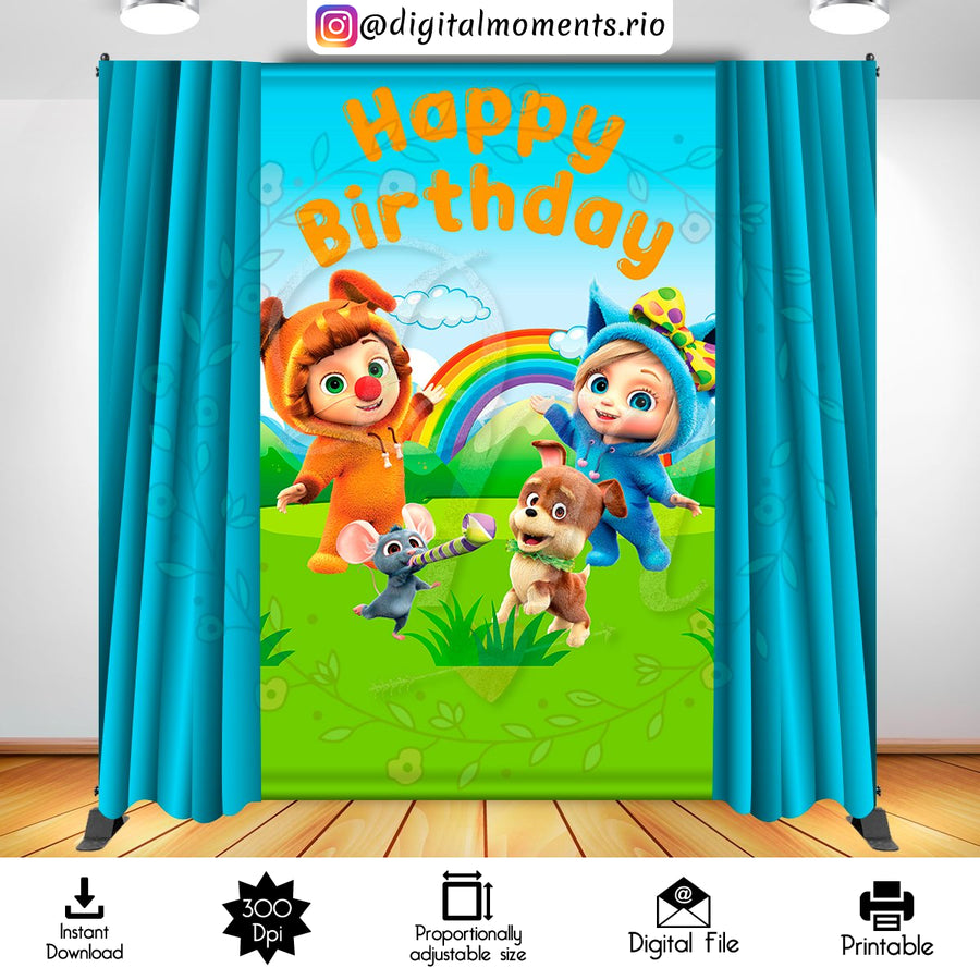 Dave and Ava 5x8 Digital Backdrop Design, Instant Download | Custom Digital Download for Kids Party or Event