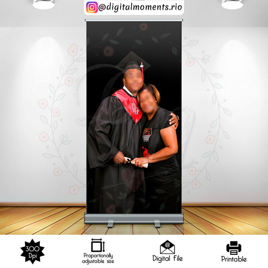 Graduation 31,5x80 Custom Backdrop with 1 picture, Digital file only