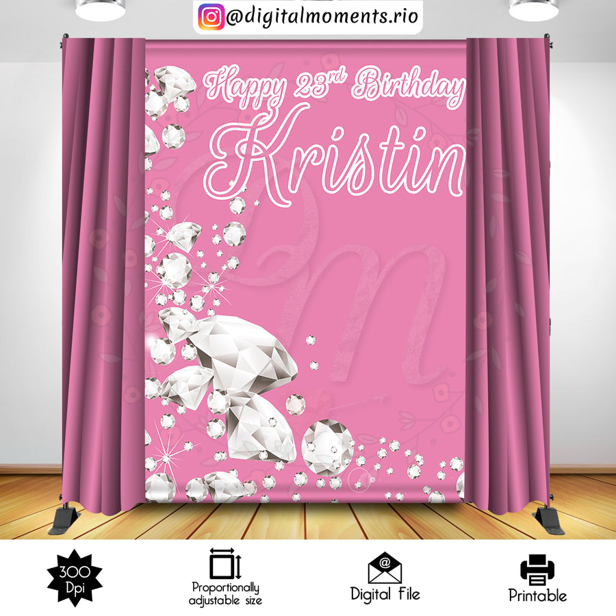 Diamonds 5x7 Custom Backdrop, Digital file only | Custom Digital Download for Kids Party or Event