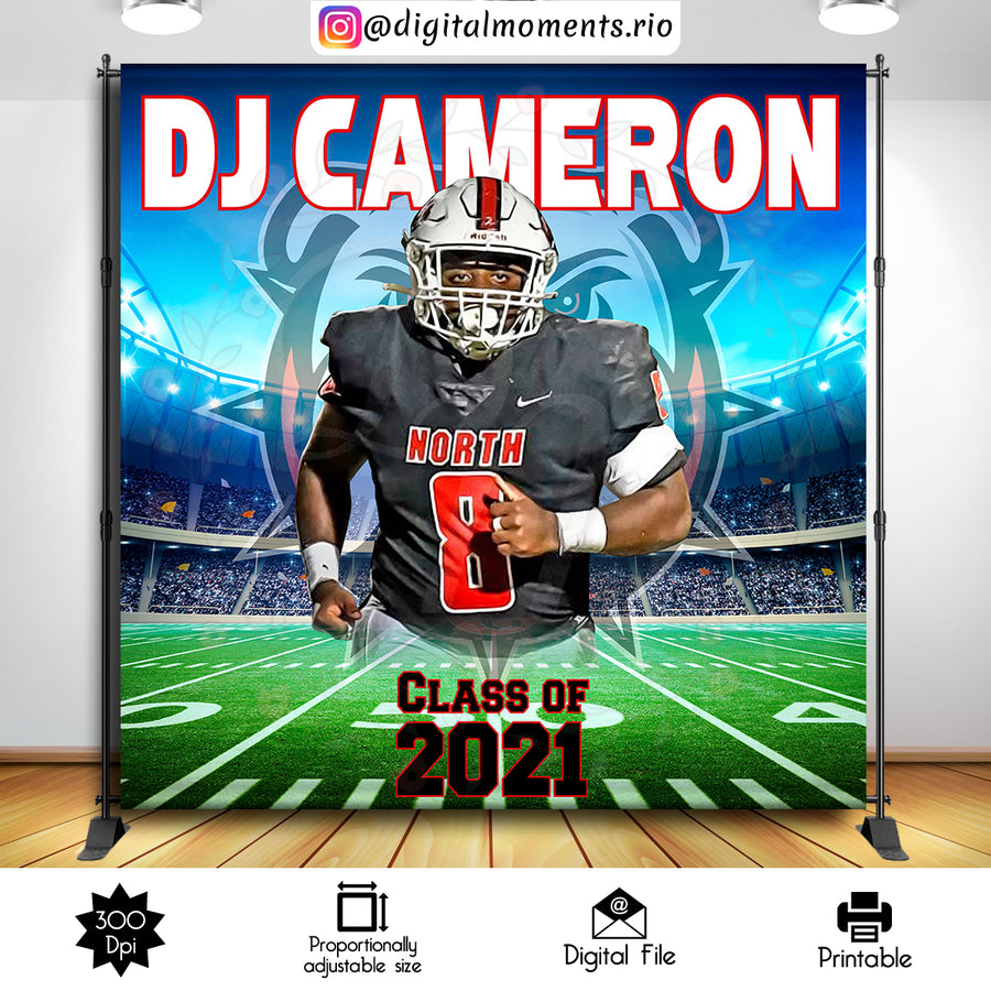Graduation 8x8 Custom Backdrop with 1 picture, Digital file only | Custom Digital Download for Kids Party or Event