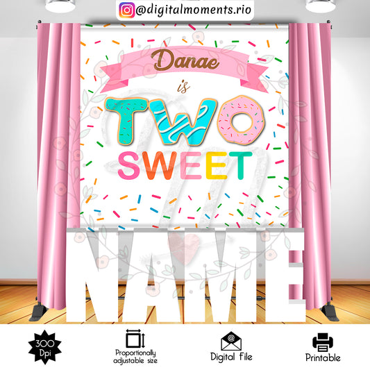 Dos dulces telones de fondo personalizados 6x6, solo archivo digital