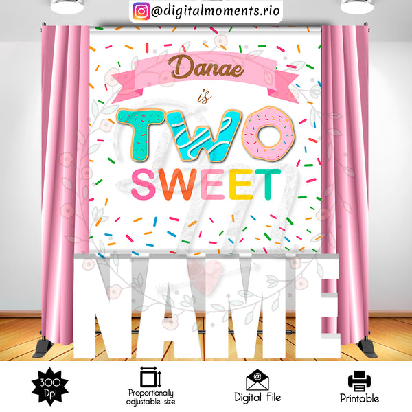 Two Sweet 6x6 Custom Backdrop, Custom Digital File | Digital Download for Events for Events. 6x6, arts, backdrop, backdrop-sign, celebration…