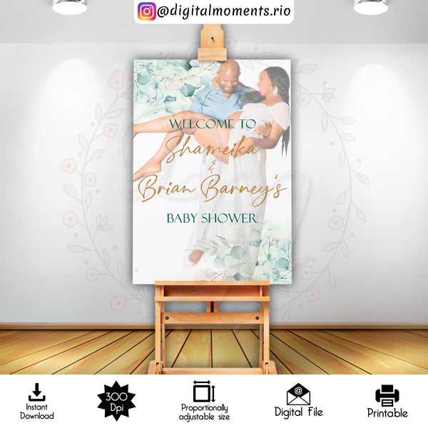 Greenery 2x3 Custom sign with picture, Digital file only | Custom Digital Download for Kids Party or Event