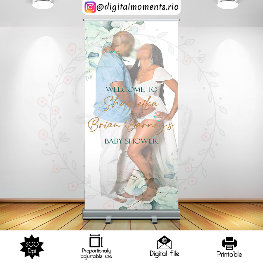 Greenery 4x8 Custom Backdrop with picture, Digital file only | Custom Digital Download for Kids Party or Event