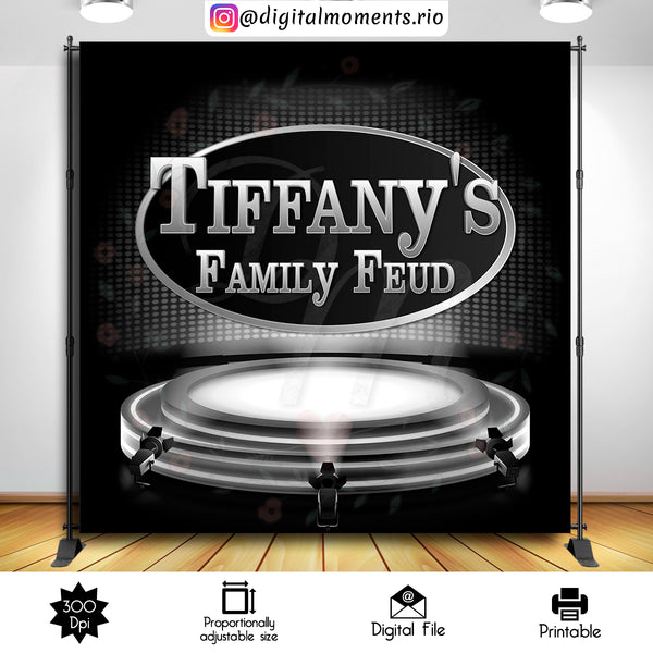 Family Feud 8x8 custom backdrop, Digital file only | Custom Digital Download for Kids Party or Event