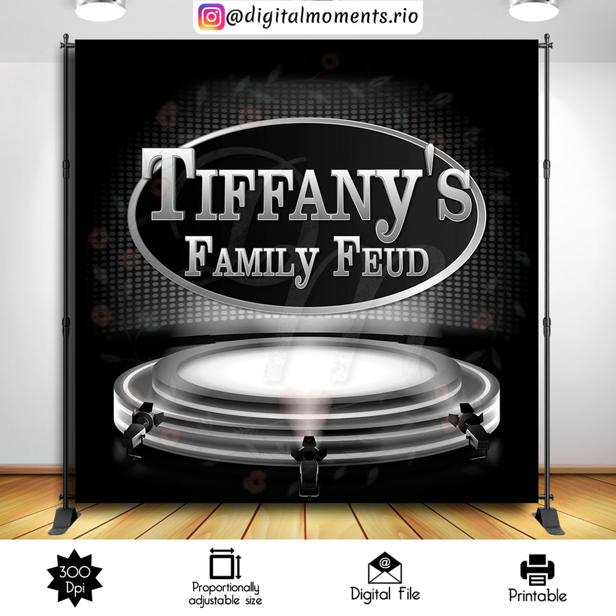 Family Feud 8x8 custom backdrop, Digital file only | Custom Digital Download for Kids Party or Event