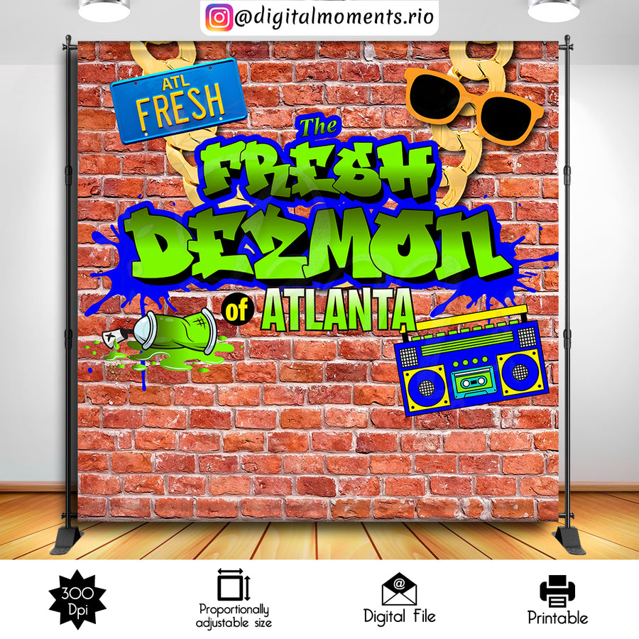 Fresh Prince 8x8 Custom Backdrop, Digital file only | Custom Digital Download for Kids Party or Event