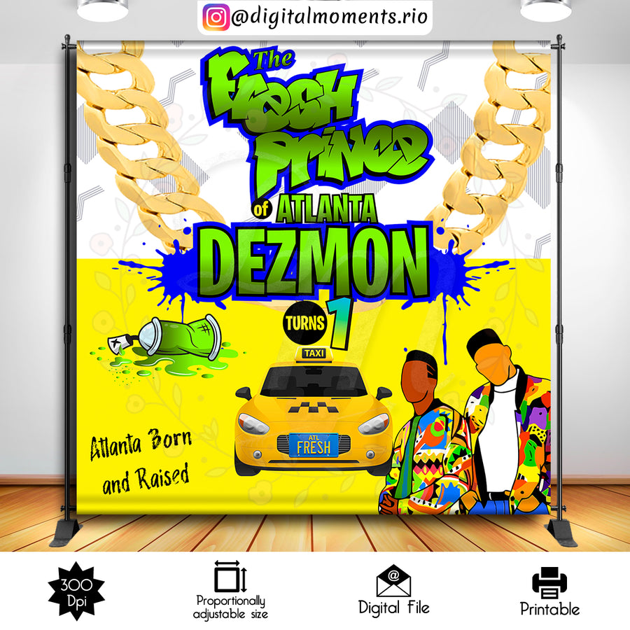 Fresh Prince 8x8 Custom Backdrop, Digital file only | Custom Digital Download for Kids Party or Event