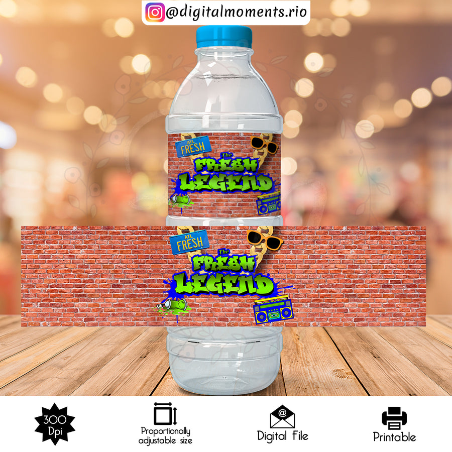 Fresh Prince Custom Water Bottle Label, Digital file only | Custom Digital Download for Kids Party or Event
