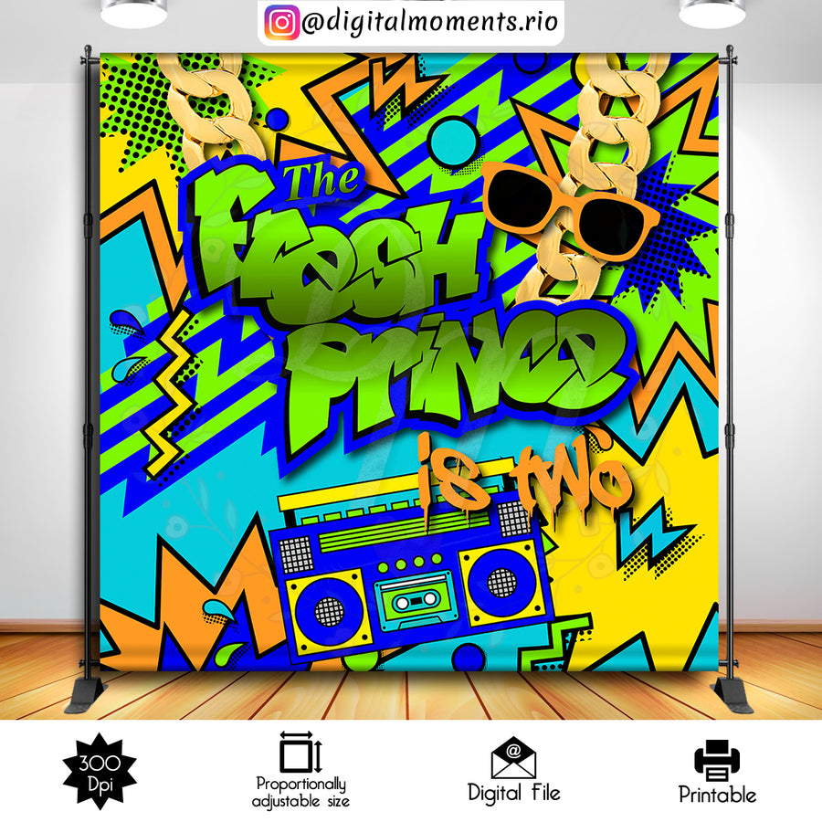 Fresh Prince 8x8 Custom Backdrop, Digital file only | Custom Digital Download for Kids Party or Event