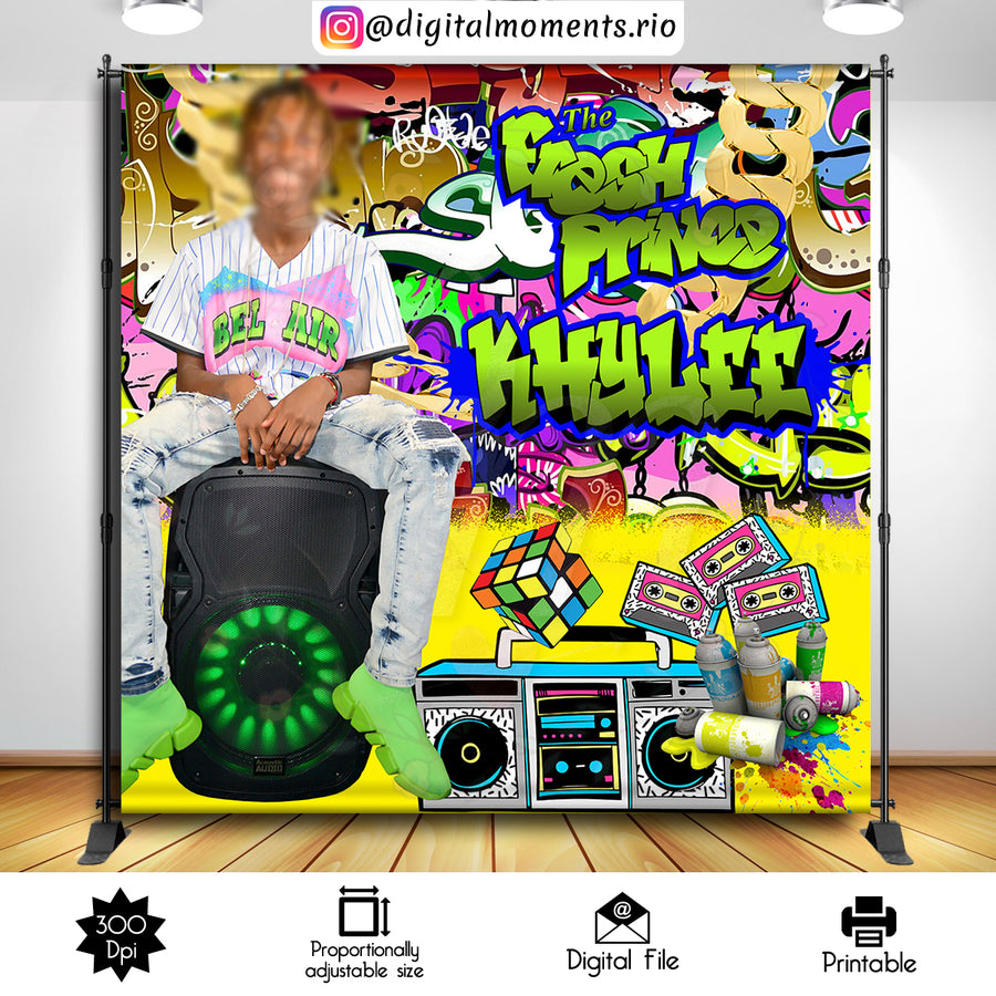 Fresh Prince 8x8 Custom Backdrop with one picture, Digital file only | Custom Digital Download for Kids Party or Event