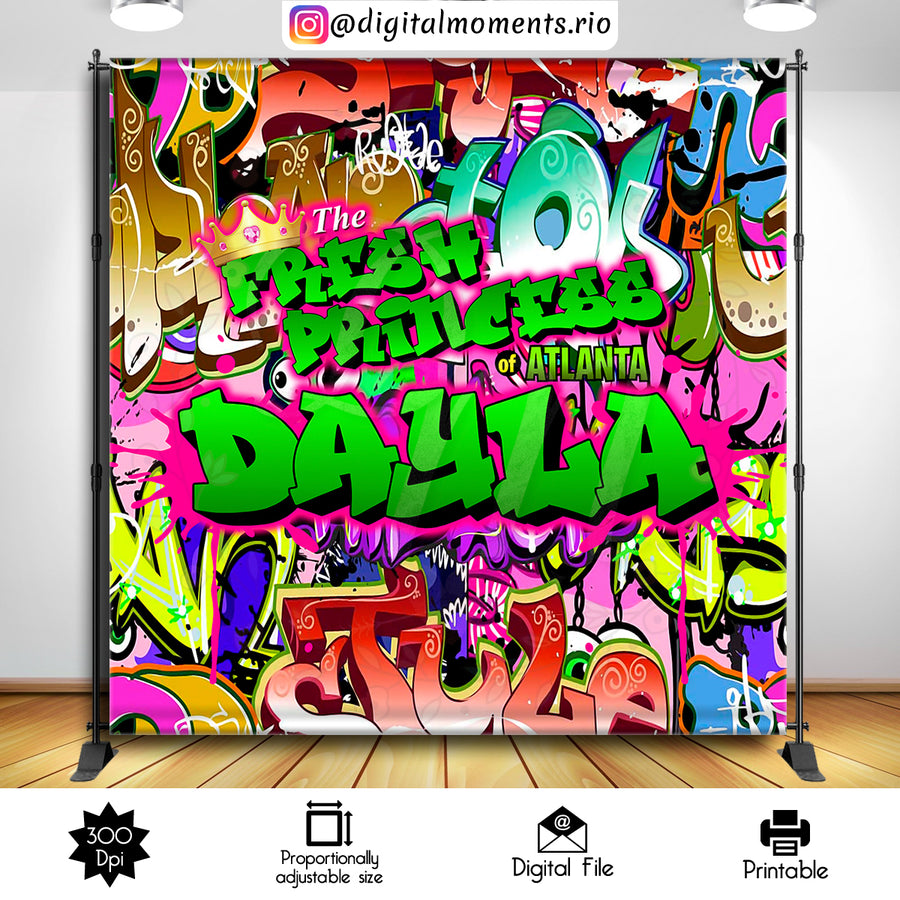 Fresh Princess 8x8 custom backdrop, Digital file only | Custom Digital Download for Kids Party or Event