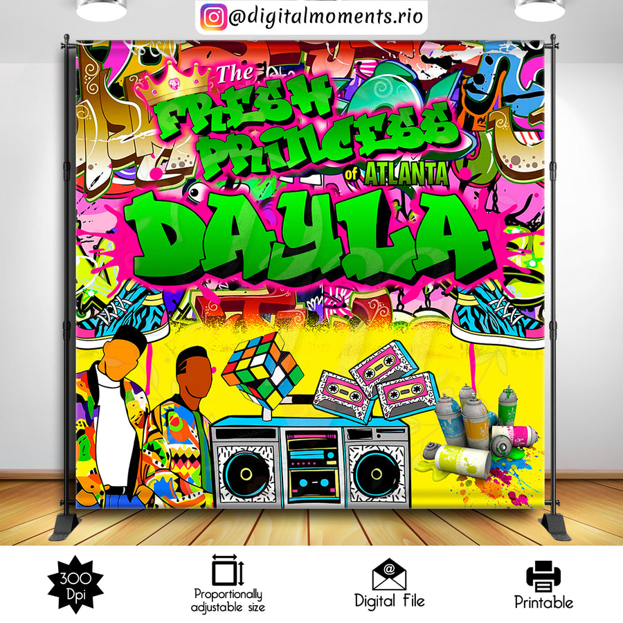 Fresh Princess 8x8 custom backdrop, Digital file only | Custom Digital Download for Kids Party or Event