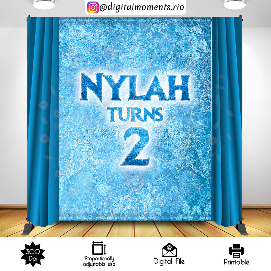 Frozen 6x8 custom backdrop, Digital file only | Custom Digital Download for Kids Party or Event